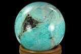 Polished Amazonite Crystal Sphere - Madagascar #129879-1